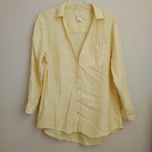 Christian Siriano Pale Yellow Linen Shirt
